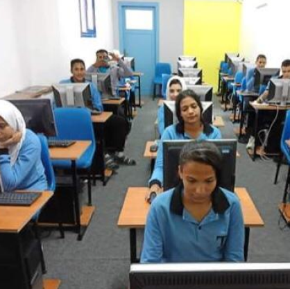 students working with computers